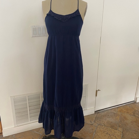 Xhiliration cotton Y2K ruffle dress. Navy blue. Bella swan - Picture 1 of 4